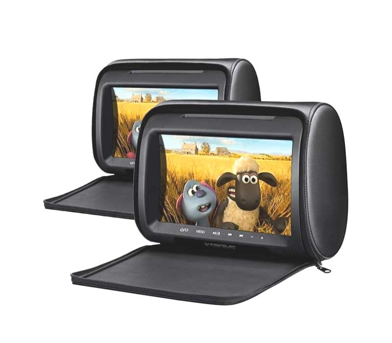 ENCOSTO DE CABEÇA MULTIMEDIA 9 PULGADAS HD TÁCTIL USB SD COR EM PRETO