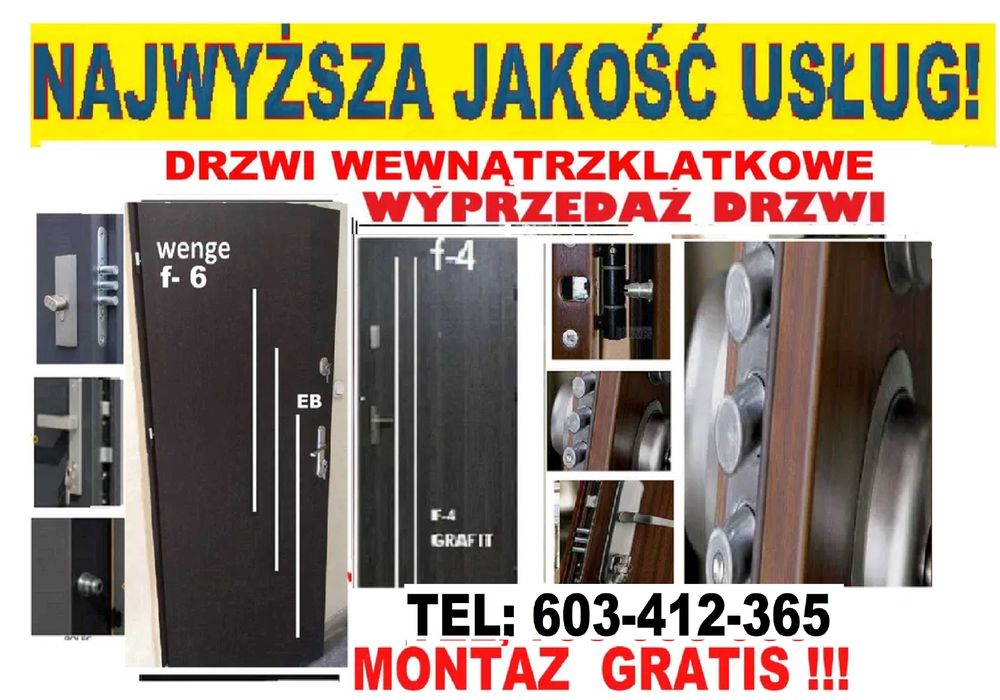 Solidne drzwi zewnętrzne -wejściowe - MONTAŻ GRATIS antywłamaniowe