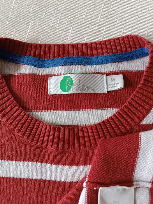 50-52-54 теракотовий джемпер у смужку кофта бавовна льон трикотаж