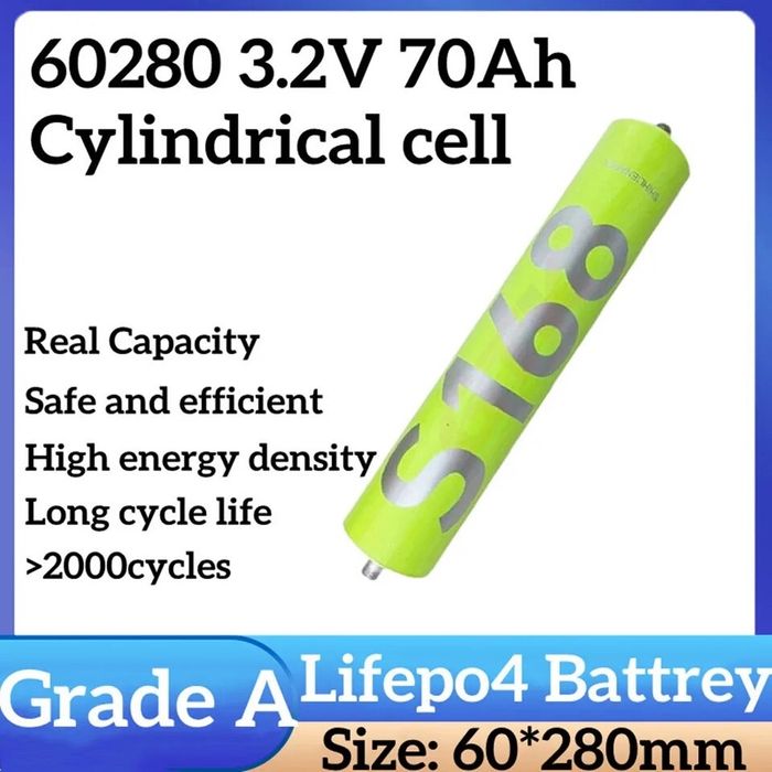 Акумулятор 3.2V 70000mAh 3C 210A SAB60280 S168 LiFePo4