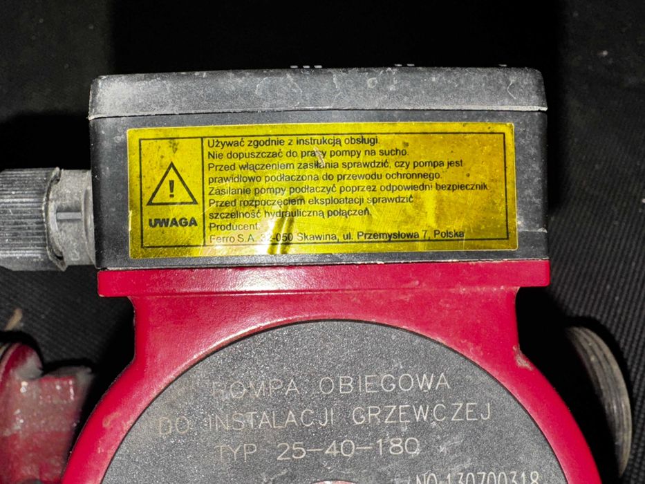 pompa obiegowa CO weberman 3 biegowa używana