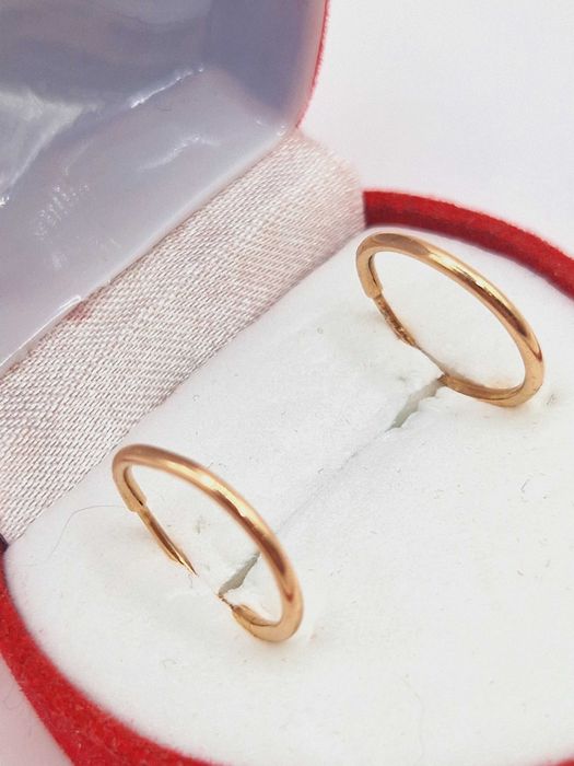 Złote kolczyki 585 (14K). Kółka