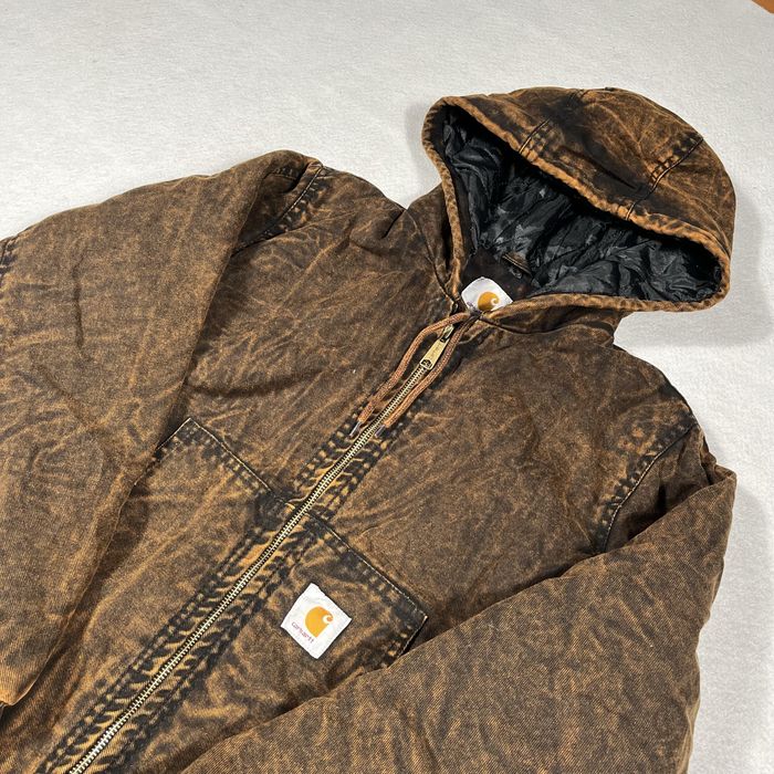 Carhartt Rework Jacket Casaco Acid Wash Castanho - Tamanho S