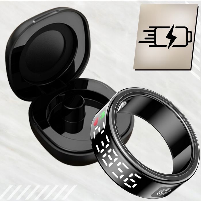 Smart Ring Inteligentny Pierścień WYŚWIETLACZ - Tryby Sportowe Kalorie