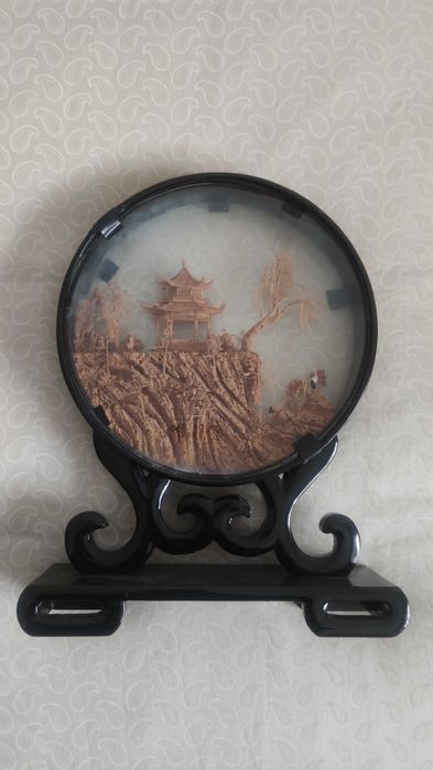 Diorama chinês vintage em cortiça