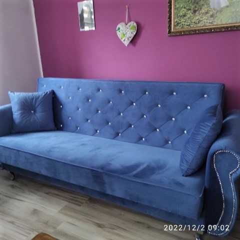 Kanapa sofa Glamour Chesterfield Wersalka Pojemnik funkcja spania krys