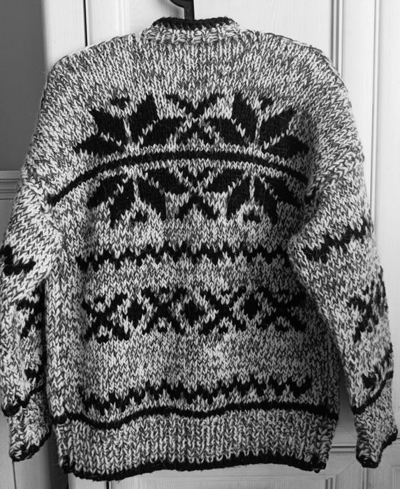 XS S M oversize ciepły  kardigan handmade 100% wełna jakość