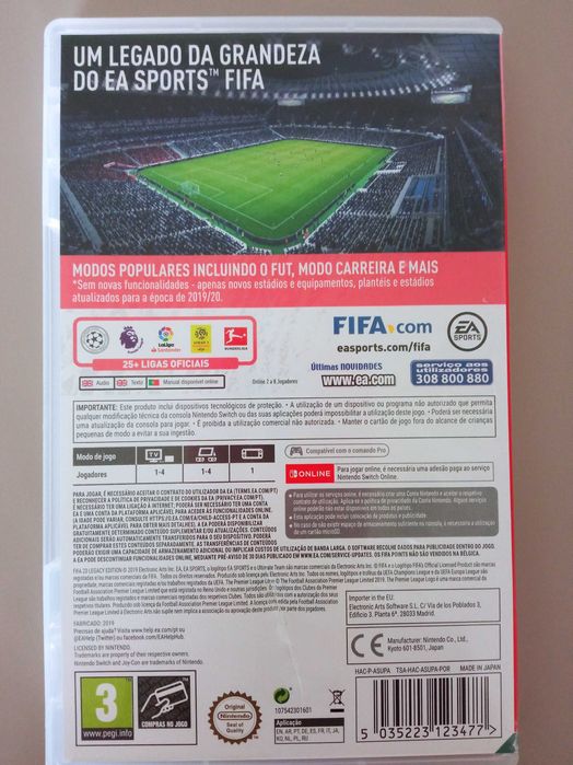 Jogo Nintendo Jogo Switch Fifa 20