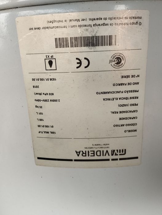 Termoacumulador Videira 100 L Cobre