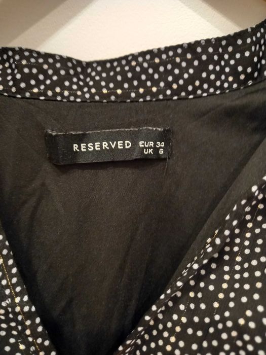 Super Sukienka Reserved 34 CZARNY BIAŁY