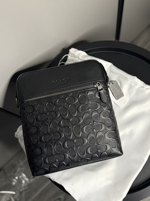 Чоловіча барсетка сумка шкіряна coach коач