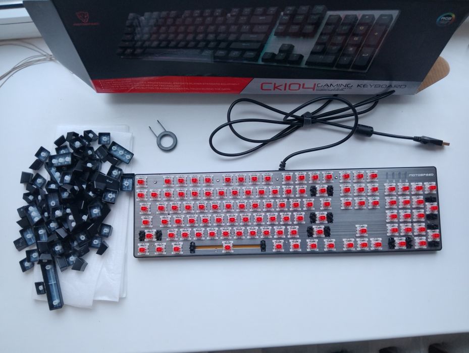 Клавиатура проводная MOTOSPEED CK104 RGB USB ENG, UKR, RUS Outemu Red