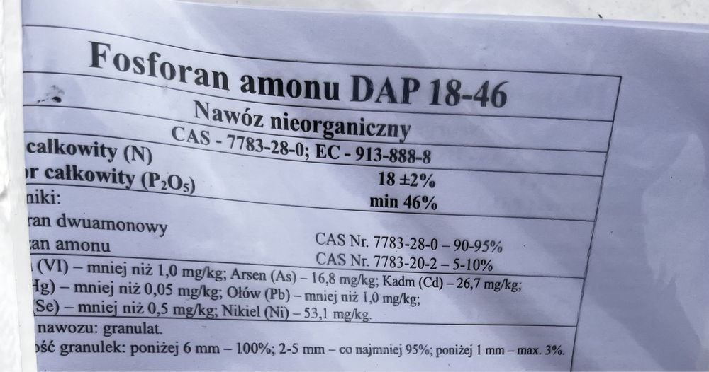 (Aktualne)Fosforan Amonu DAP 18-46 BRUTTO