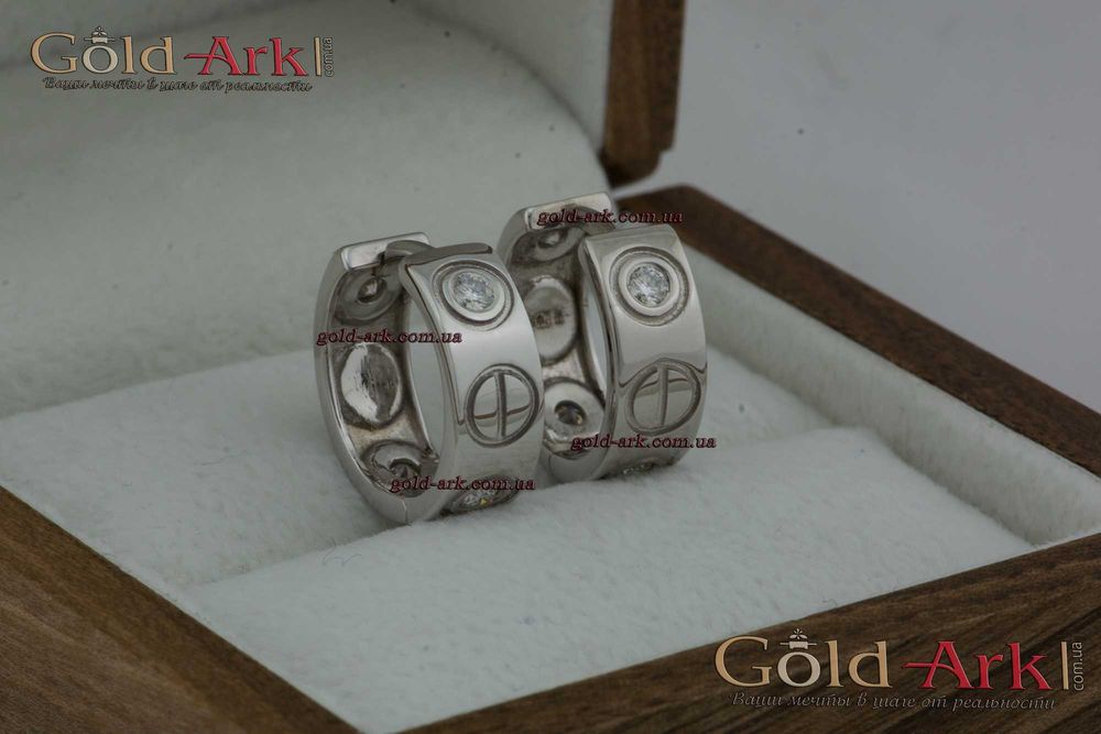 Сережки в белом золоте