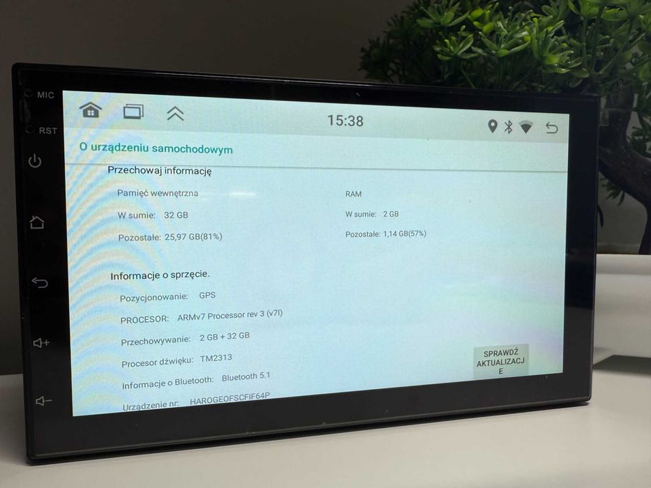 Radio Samochodowe Android GPS WiFi 2GBRAM 32G ROM Bluetooth USB Kamera