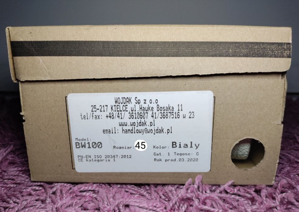 Nowe męskie obuwie medyczne Beretta med Guardian 45 białe