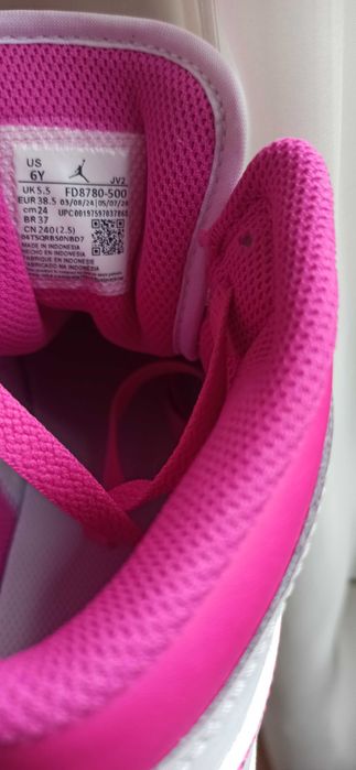 (r. 38,5) Nowe buty damskie Nike Air Jordan 1 Mid GS Pink FD8780.-500