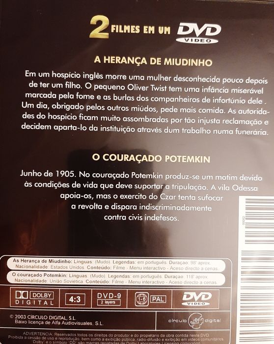 DVD - 2 Movies - "Miudinho's Legacy / Battleship Potemkin"64739205012355122