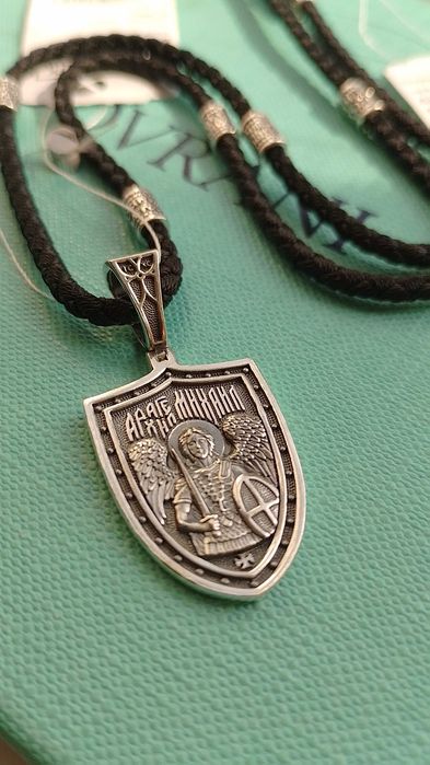 Серебряная ладанка иконка Святой Николай, Божья Матерь, Ангел хранит Георгий Победоносец