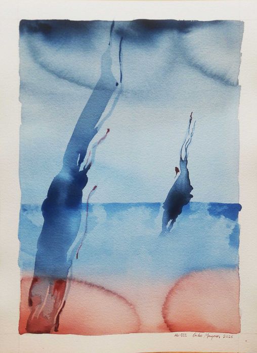 Aguarela original de Carlos Marques. Arte abstrata. Ab-III