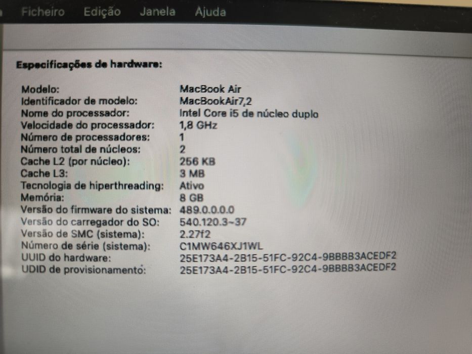 MacBook air 7,2 (2017)