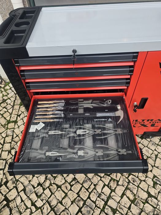 Carrinho de ferramentas 7 gavetas completas novo