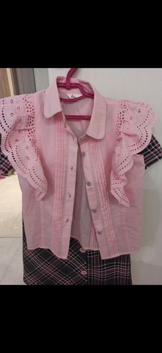 Шкільна школьная форма рожева блуза