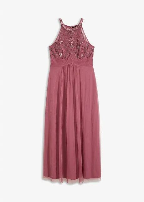 B.P.C sukienka siateczkowa z koralikami długa r.40