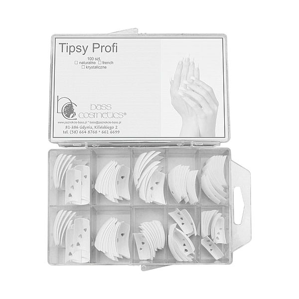 Tipsy French Fantasy bez kieszonki białe serca 50 szt. #7 / Bass Cosme