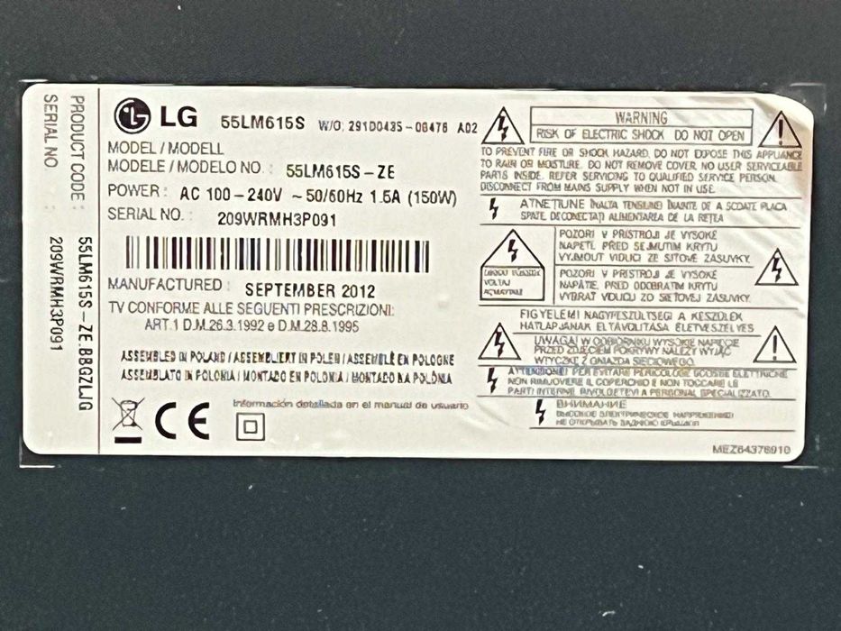 LG55" Led Cinema 3D Ful HD