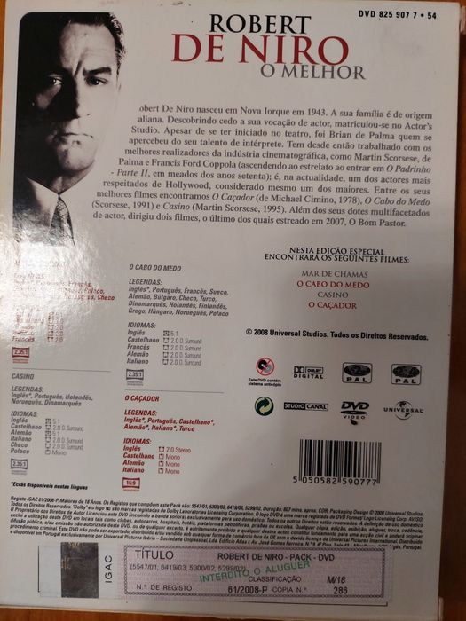 Dvd - O Melhor De Robert De Niro 4 Filmes