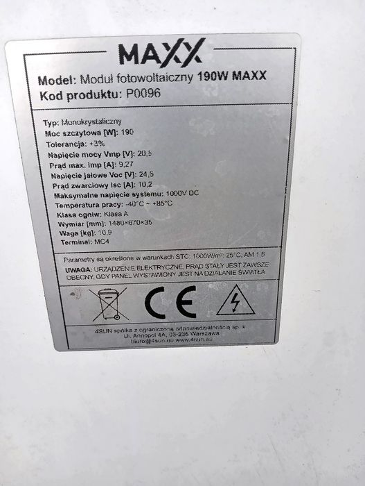 Zestaw fotowoltaiczny do kampera używany Votronic + Maxx 190 W