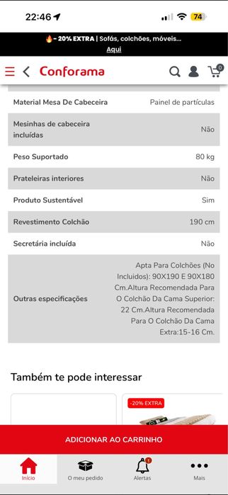 Cama nido DUPLEX com um colchão grátis