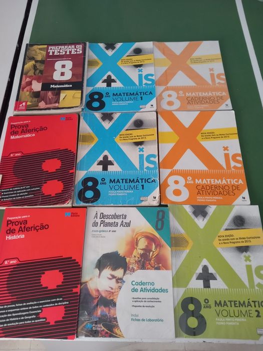 Cadernos de exercícios 8° ano