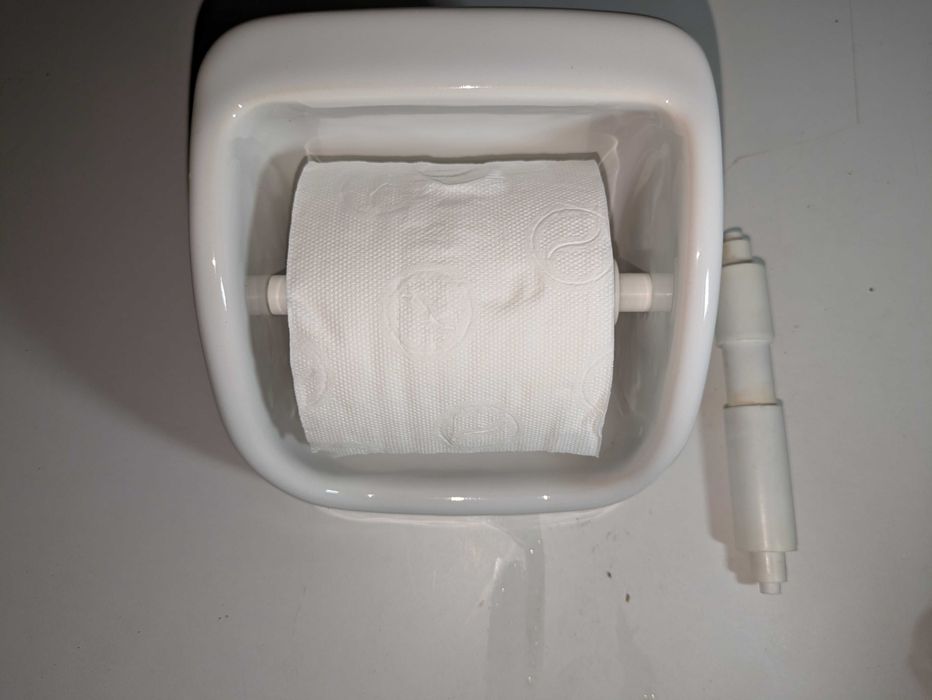 Papel higiénico suporte porta-rolos em porcelana com prateleira sabon