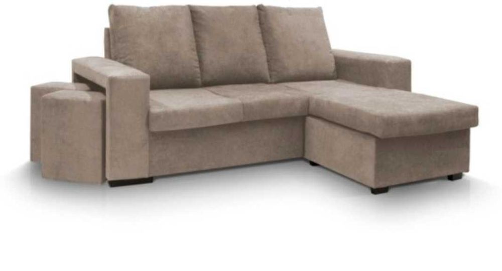 Sofá com Chaise long bege