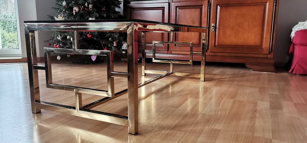 Stolik kawowy złoty 120x60