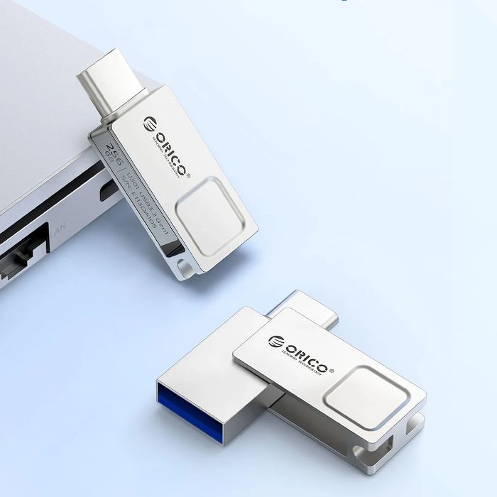 Pendrive Orico U301 128GB USB-A USB-C USB 3.2 Gen 1 - srebrny