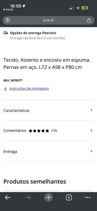 Cadeirão quadrados Jysk novo