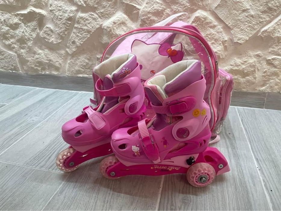 Patins Infantis Ajustáveis Hello Kitty