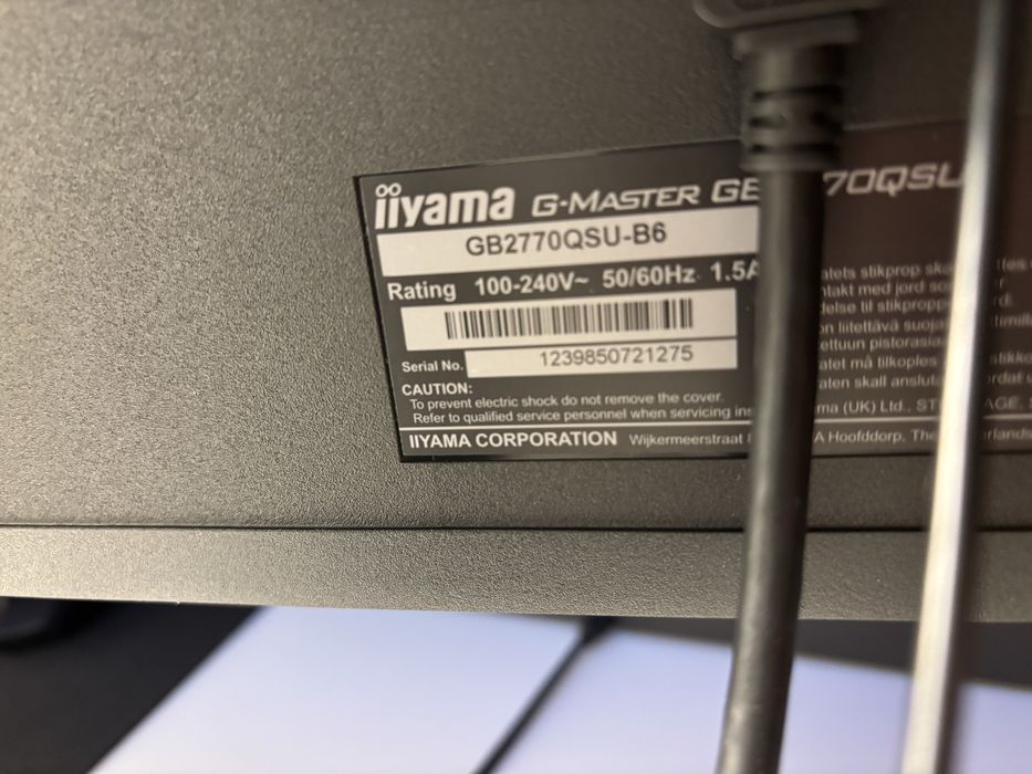 Monitor IIYAMA G-Master GB2770QSU-B6 27", 3 lata gwarancji.