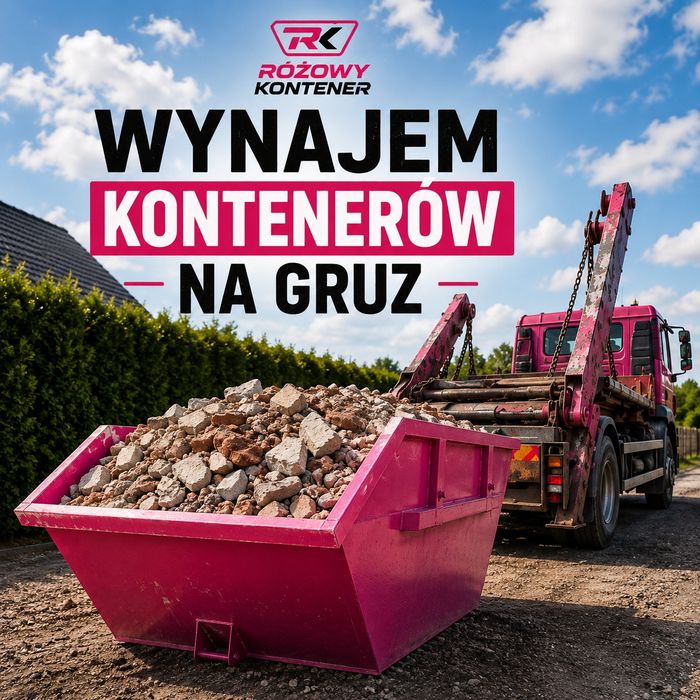 Wynajem i wywóz kontenerów na gruz, odpady, ziemię, beton.