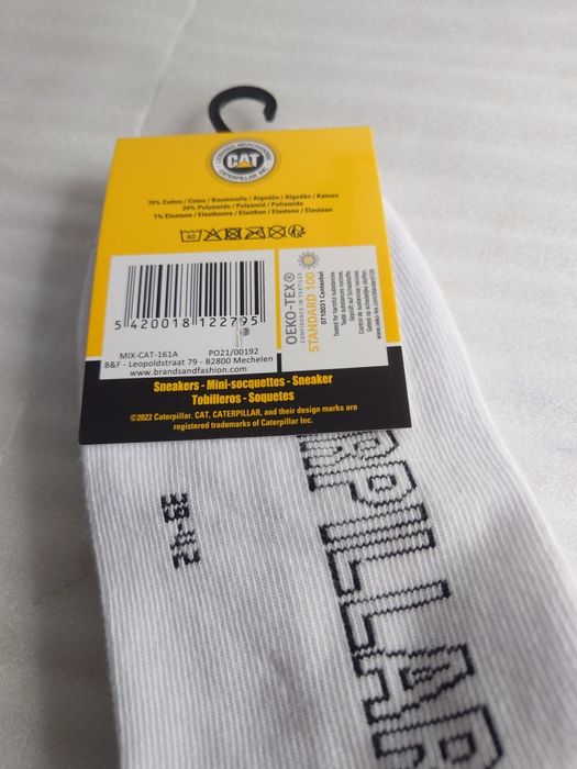 Białe Skarpetki 39-42 stopki CAT 3 pary krótkie do kostki Caterpillar