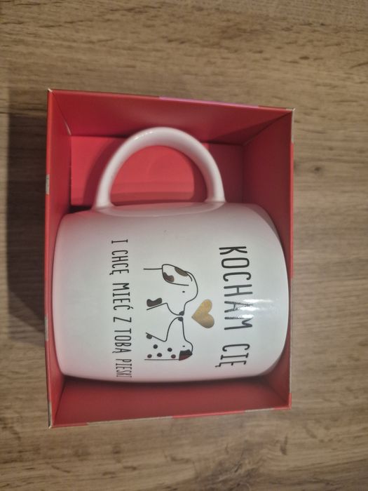 Kubek kocham Cie i chce mieć z Tobą pieski prezent