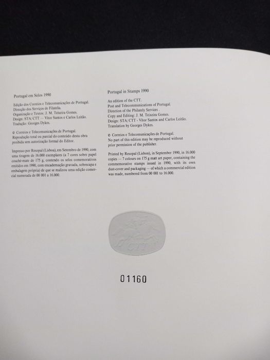 Filatelia - Livro Portugal em selos ano 1990