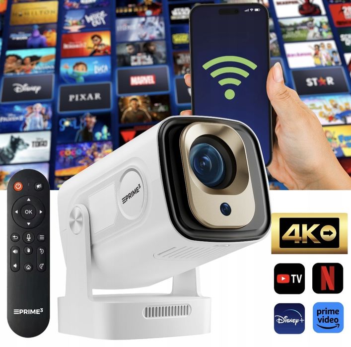 Rzutnik Projektor 48W LED SMART ANDROID 14 4K HY 260 PRO 200 Cali PRIME3