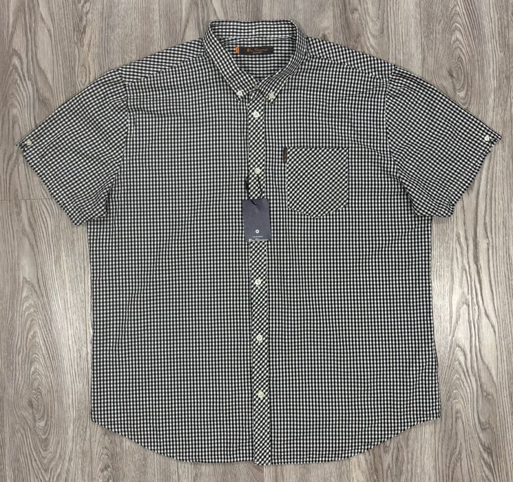 Ben Sherman 3XL Хлопковая Мужская тенниска рубашка клетчатая шерман 3X
