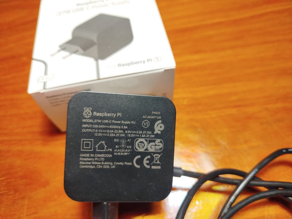 Raspberry Pi 5, 8GB + кулер, блок питания и HDMI - micro HDMI