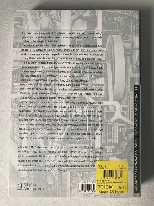 Sociologia do Trabalho: Uma Introdução, de João Freire