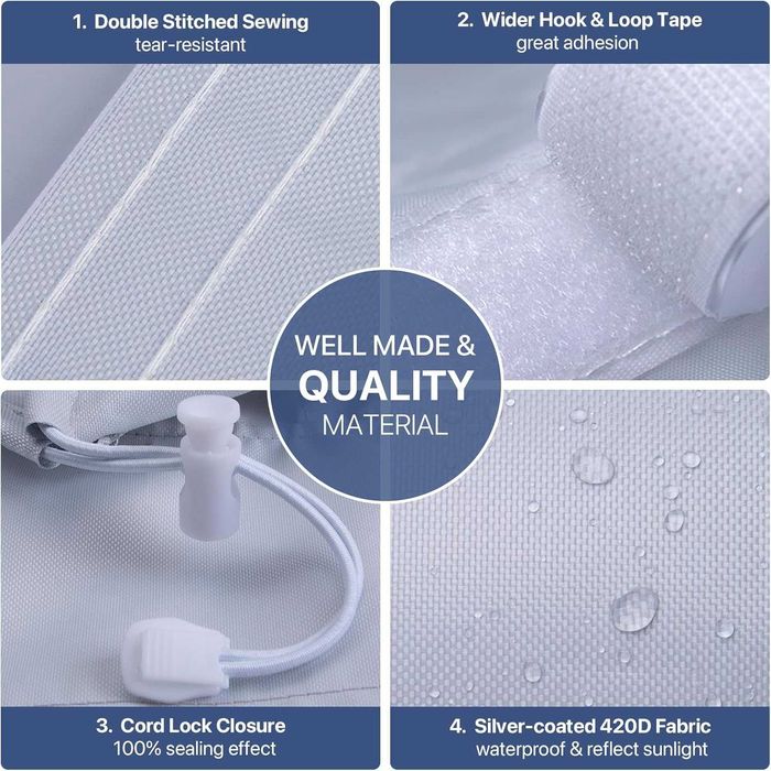 Kit janela de ar condicionado portátil, 23 x 162 cm, Novo